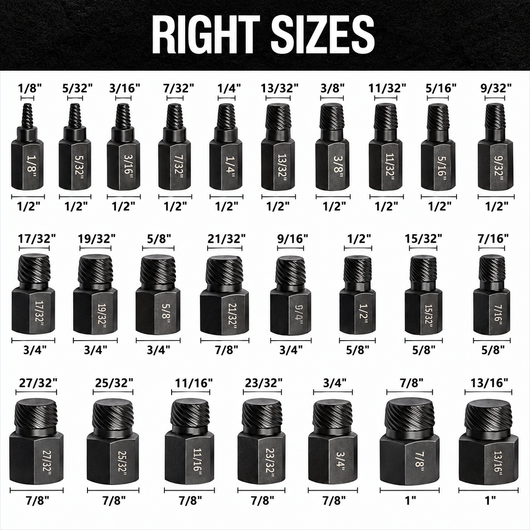Damaged Screw and Bolt Extractor Set