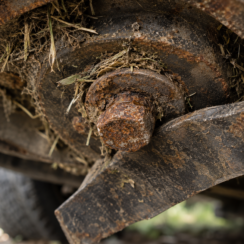 Seized mower blade bolt