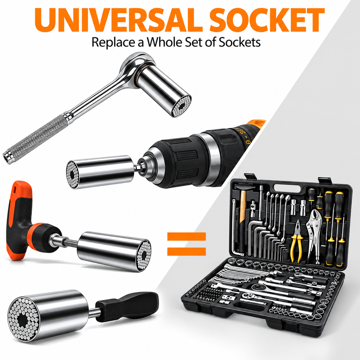One universal socket in place of a full socket tray